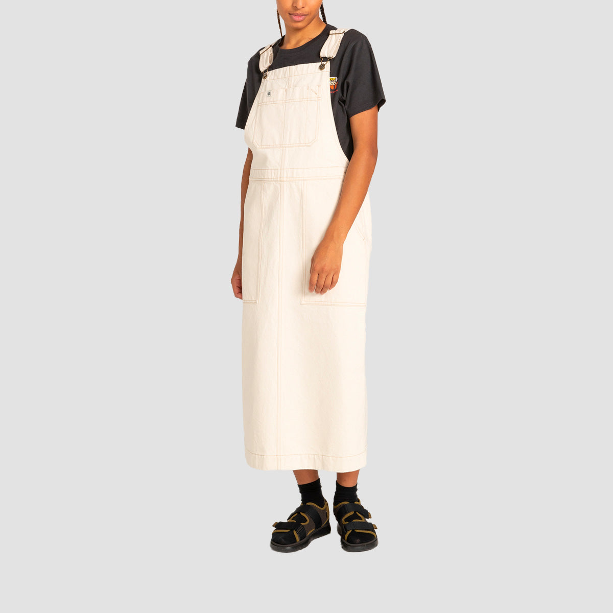 Element Denim Dungaree Dress Natural