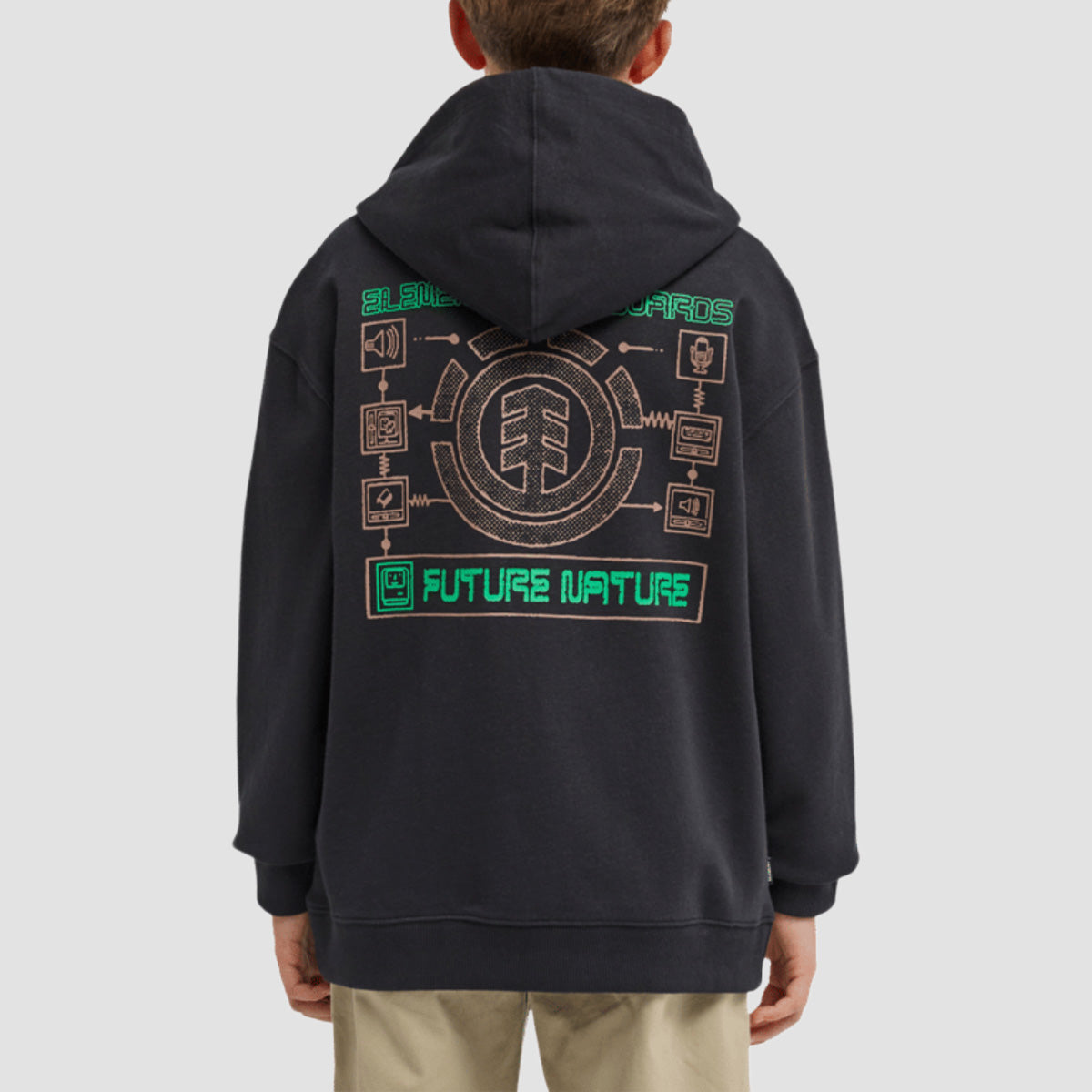 Element Inner Workings Pullover Hoodie Flint Black - Kids