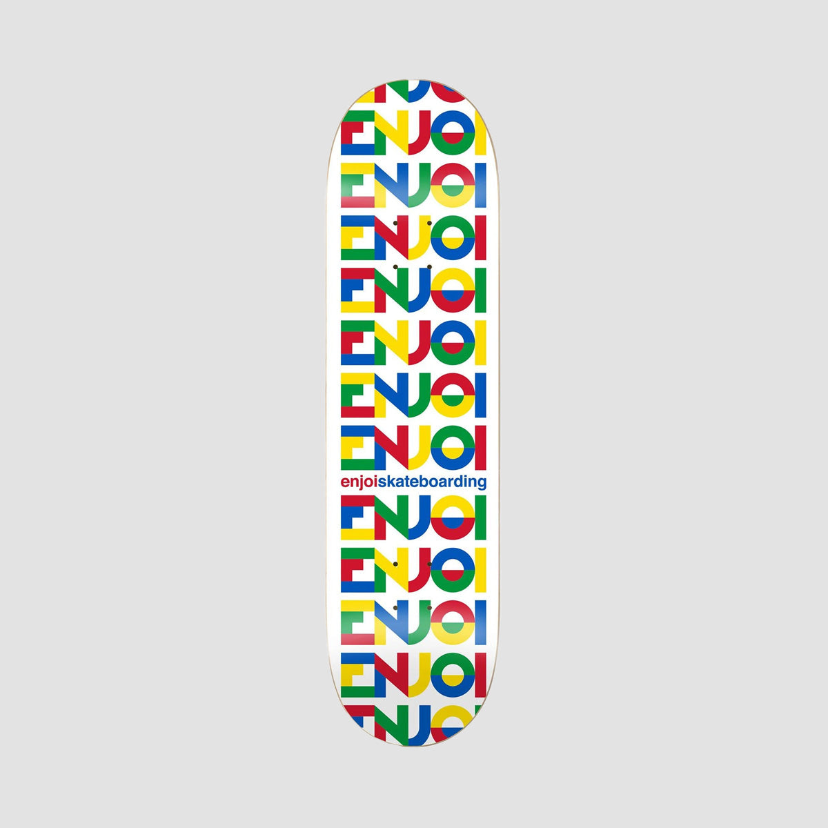 Enjoi All Caps Hybrid Skateboard Deck White - 8"