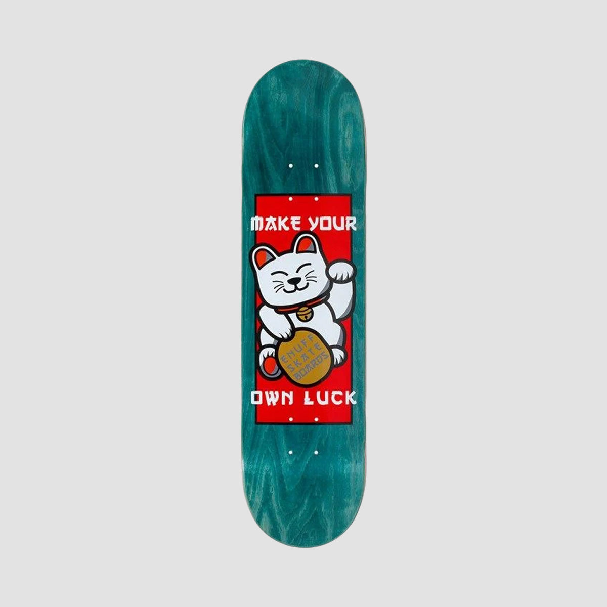 Enuff Designer Skateboard Deck Lucky Cat Green - 8"