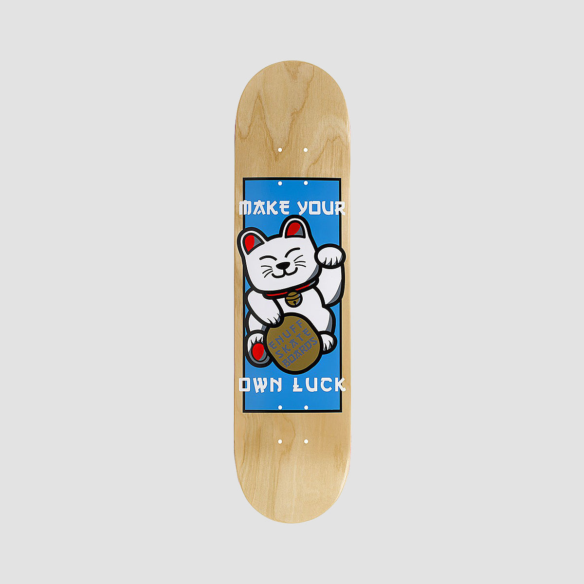 Enuff Designer Skateboard Deck Lucky Cat Natural - 7.75"