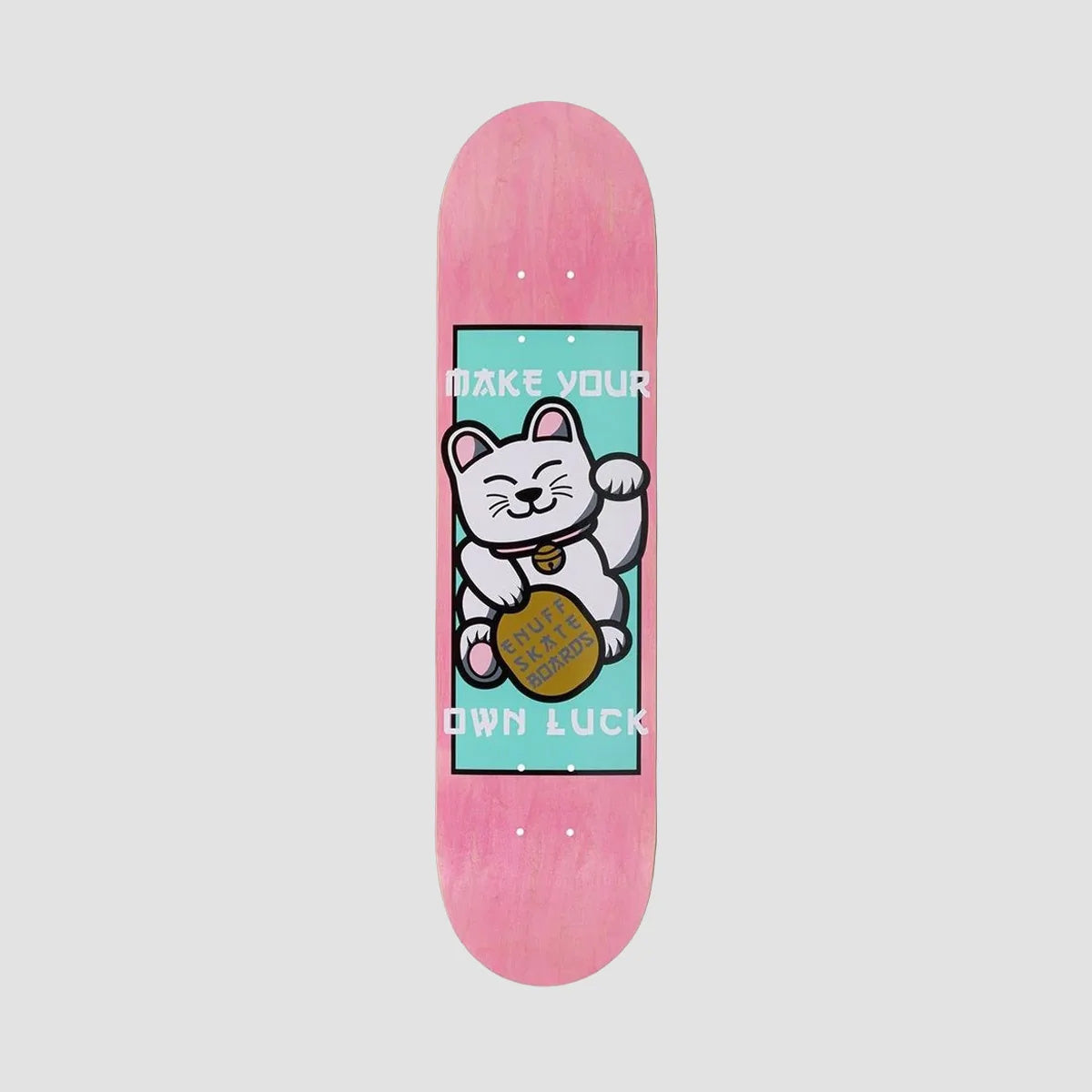 Enuff Designer Skateboard Deck Lucky Cat Pink - 7.75"