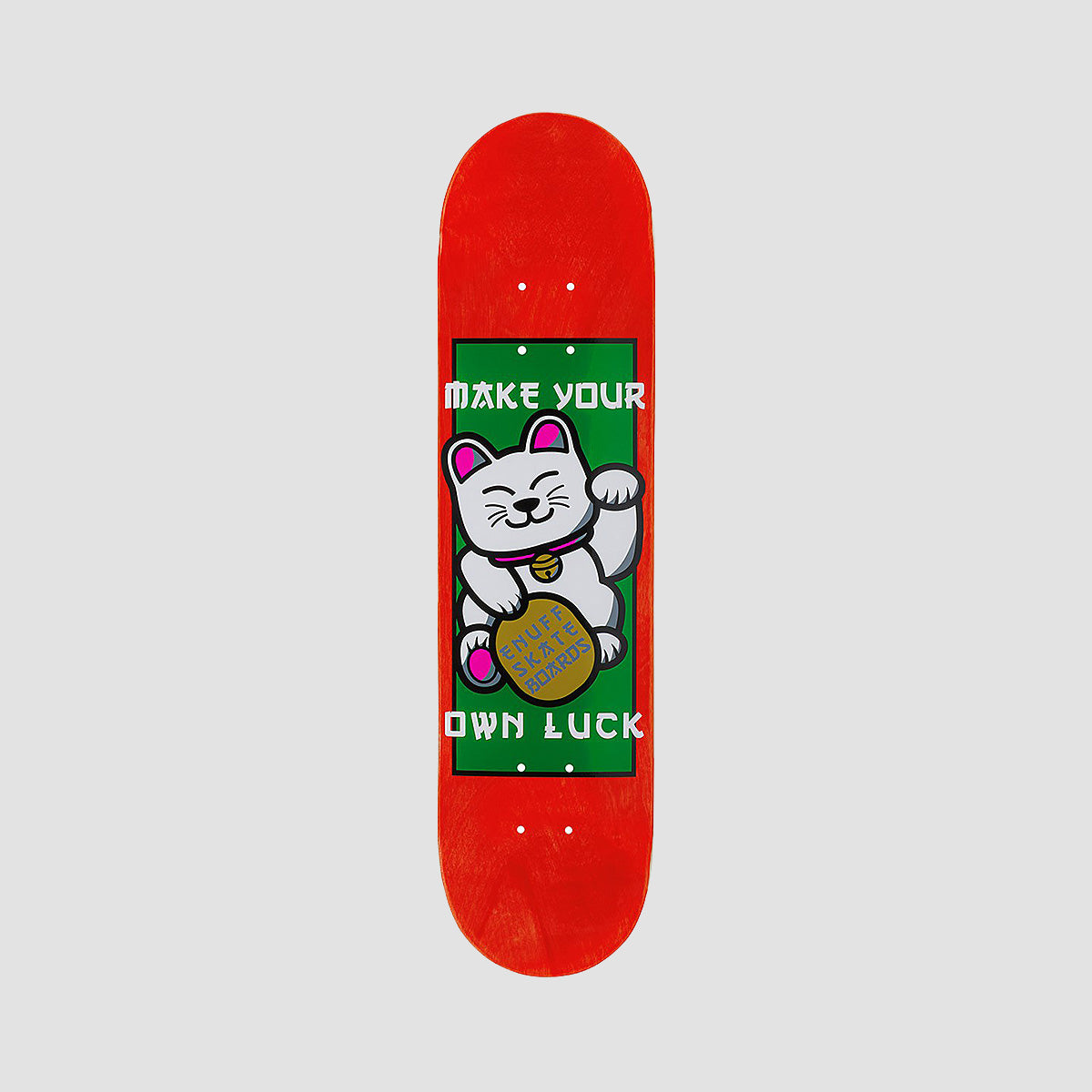 Enuff Designer Skateboard Deck Lucky Cat Red - 8"