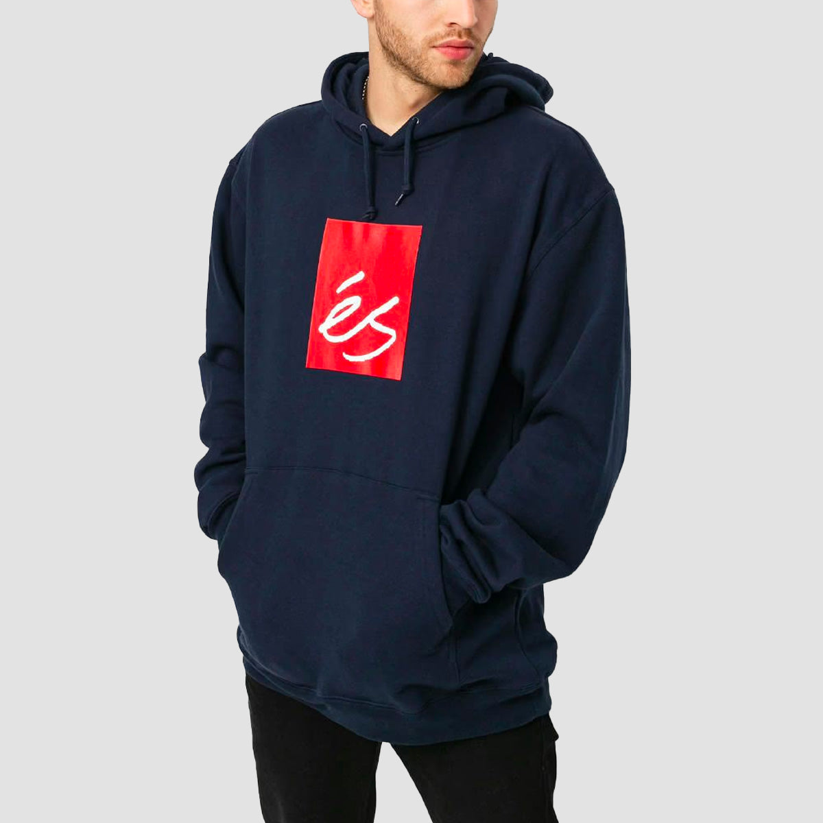 eS Main Block Pullover Hoodie Navy