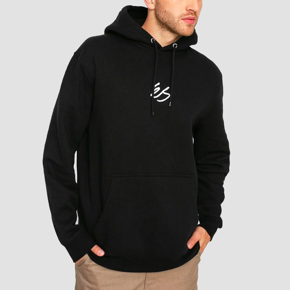eS Mini Script Pullover Hoodie Black