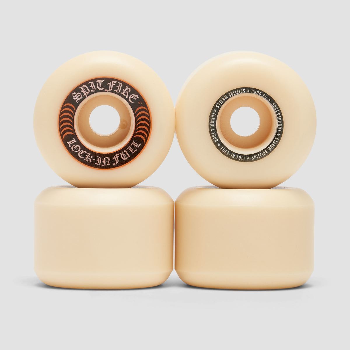 Spitfire Formula Four Lock In Full 99DU Wheels Natural 57mm