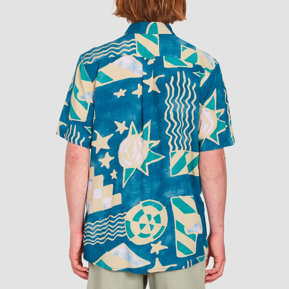 Volcom Hand Geo Short Sleeve Shirt Aged Indigo