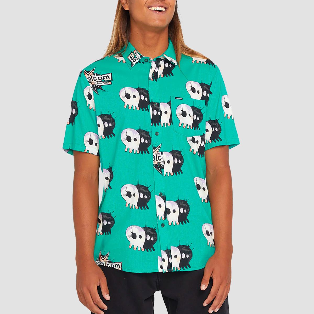 Volcom Ent Pepper Short Sleeve Shirt Scrubs Green