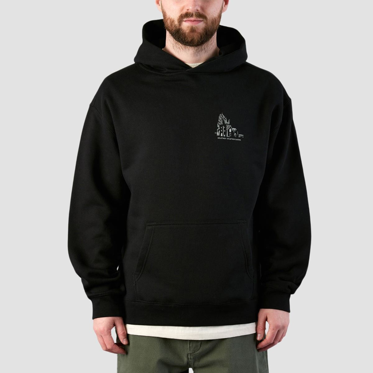 Heathen Lighthouse Relax Fit Pullover Hoodie Black