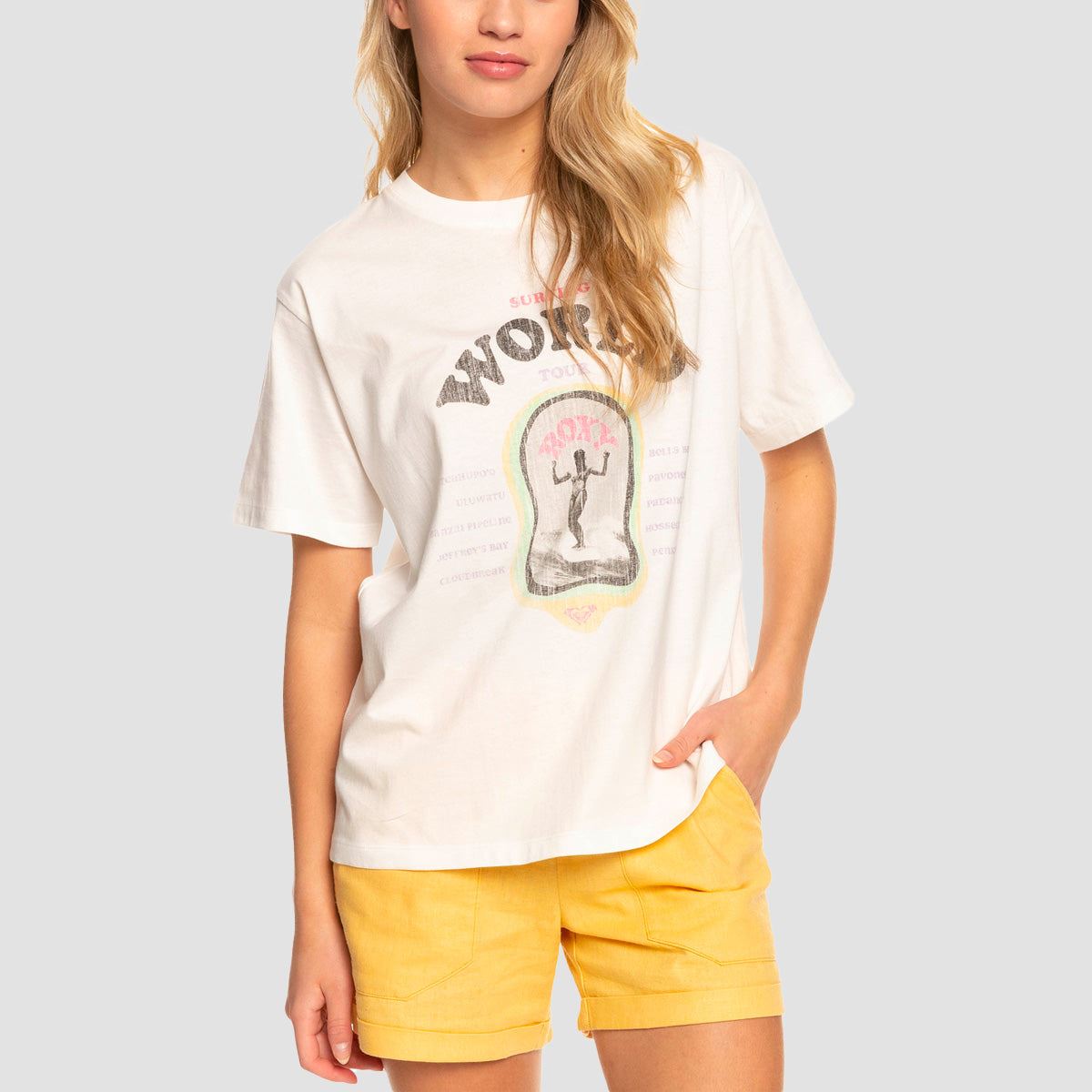 Roxy Moonlight Sun B T-Shirt Snow White - Womens