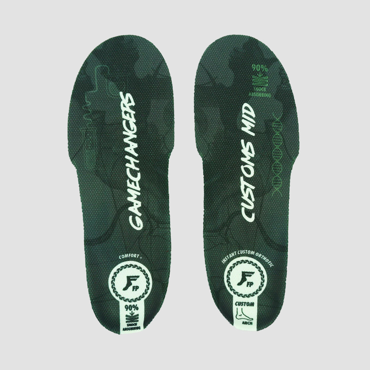 Footprint Gamechanger Elite Custom Orthotic Mid Insoles Black Camo/White