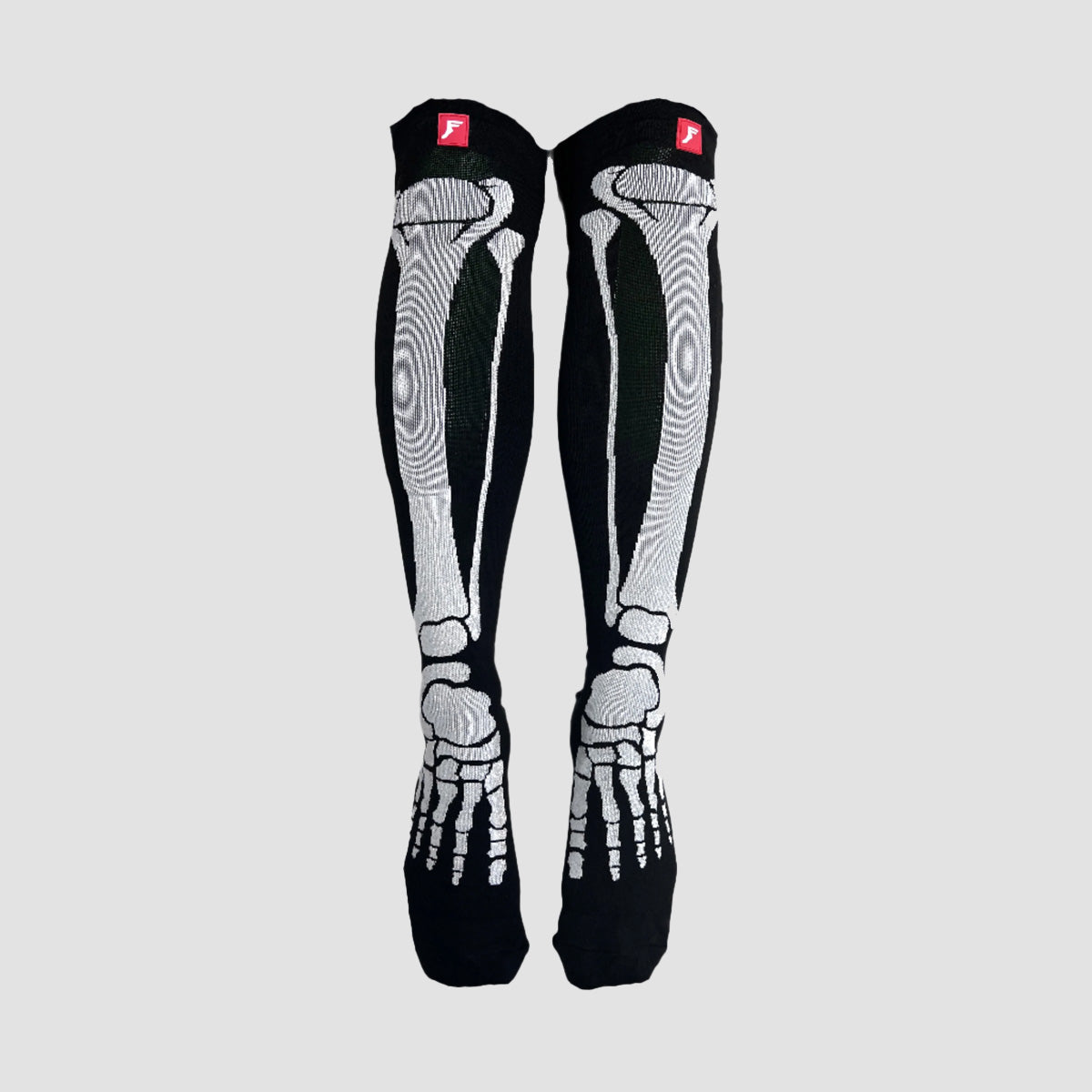 Footprint Knee High Painkiller FluidX Skeleton Padded Shin Socks Black