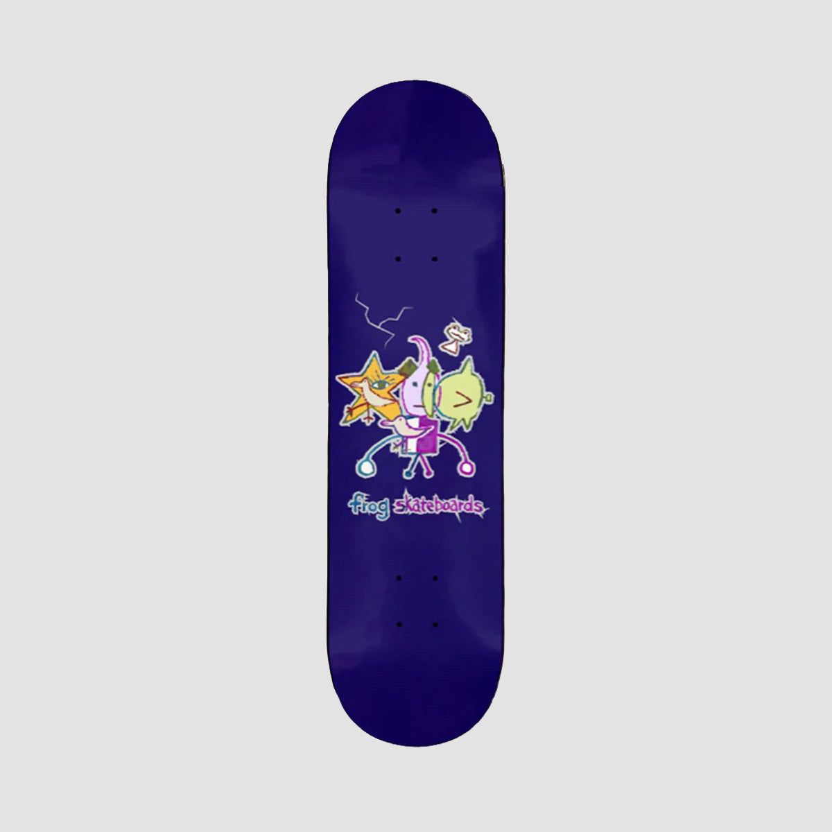 Frog Cracked Robot Boy Skateboard Deck Purple - 8"