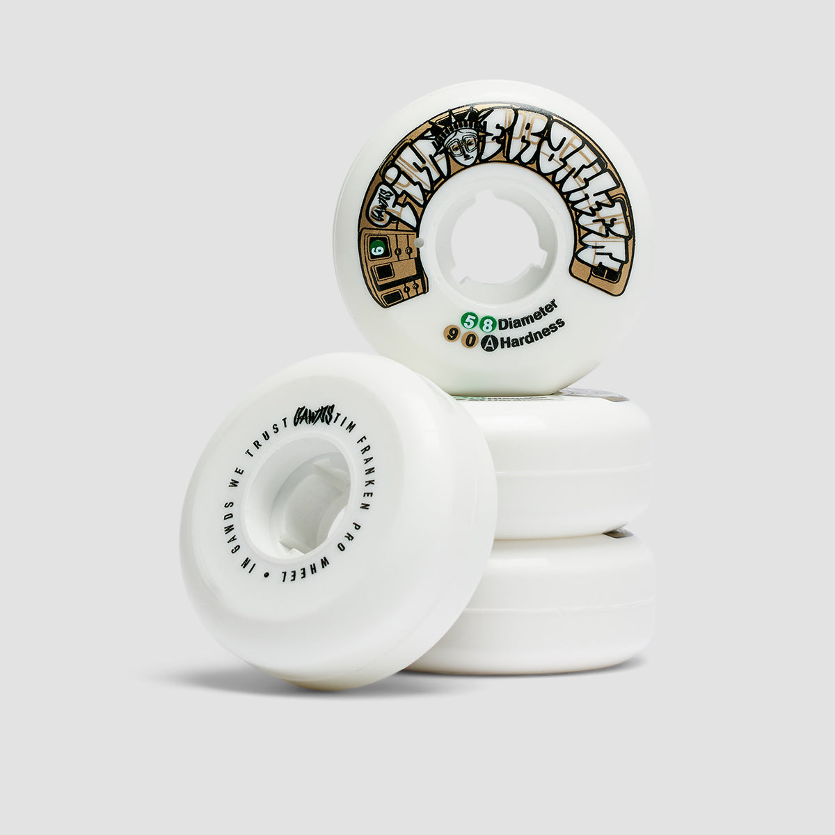 Gawds Tim Franken II 90a Inline Wheels White/White 58mm