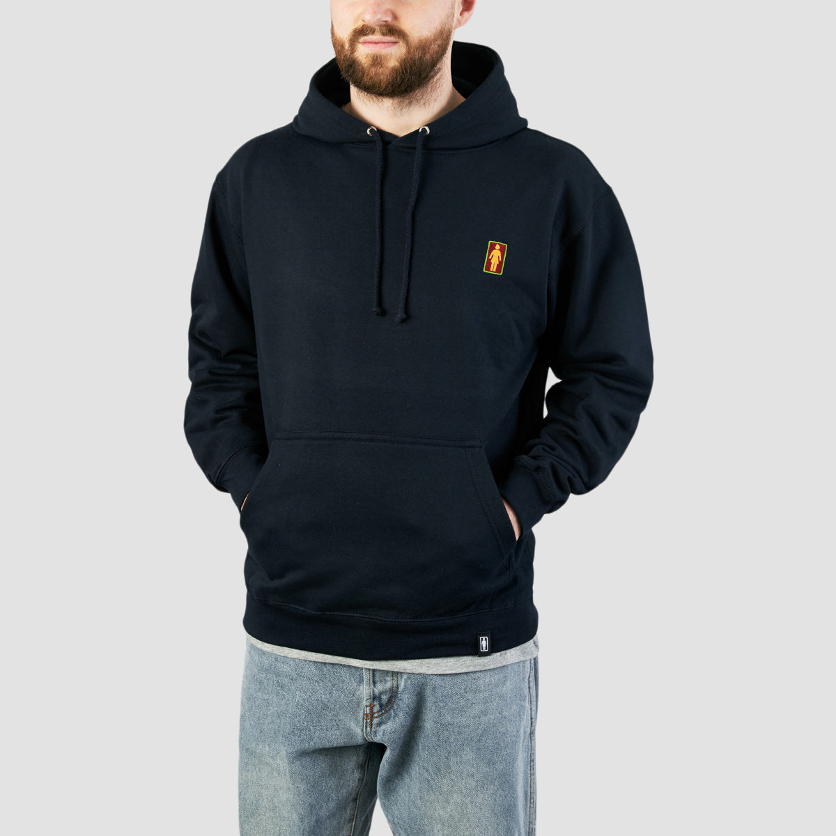 Girl OG Heavy Embroidered Pullover Hoodie Navy