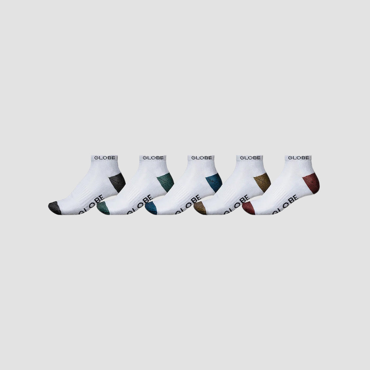 Globe Ingles Ankle Socks 5 Pack White/Assorted