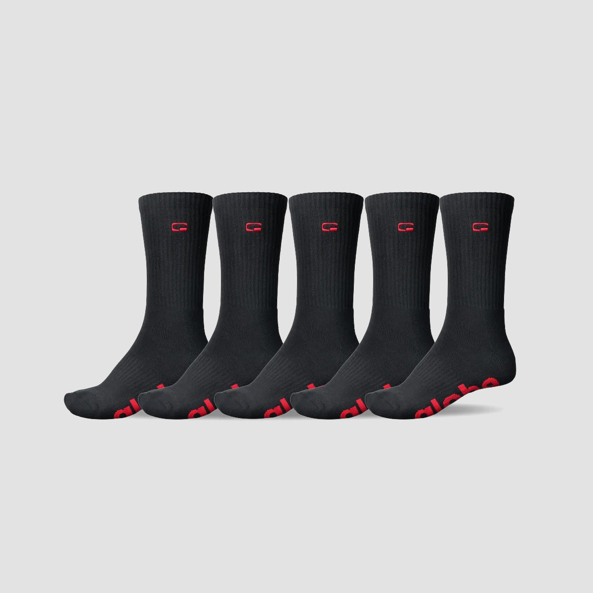 Globe OG Logo Hi Crew Socks 5 Pack Black