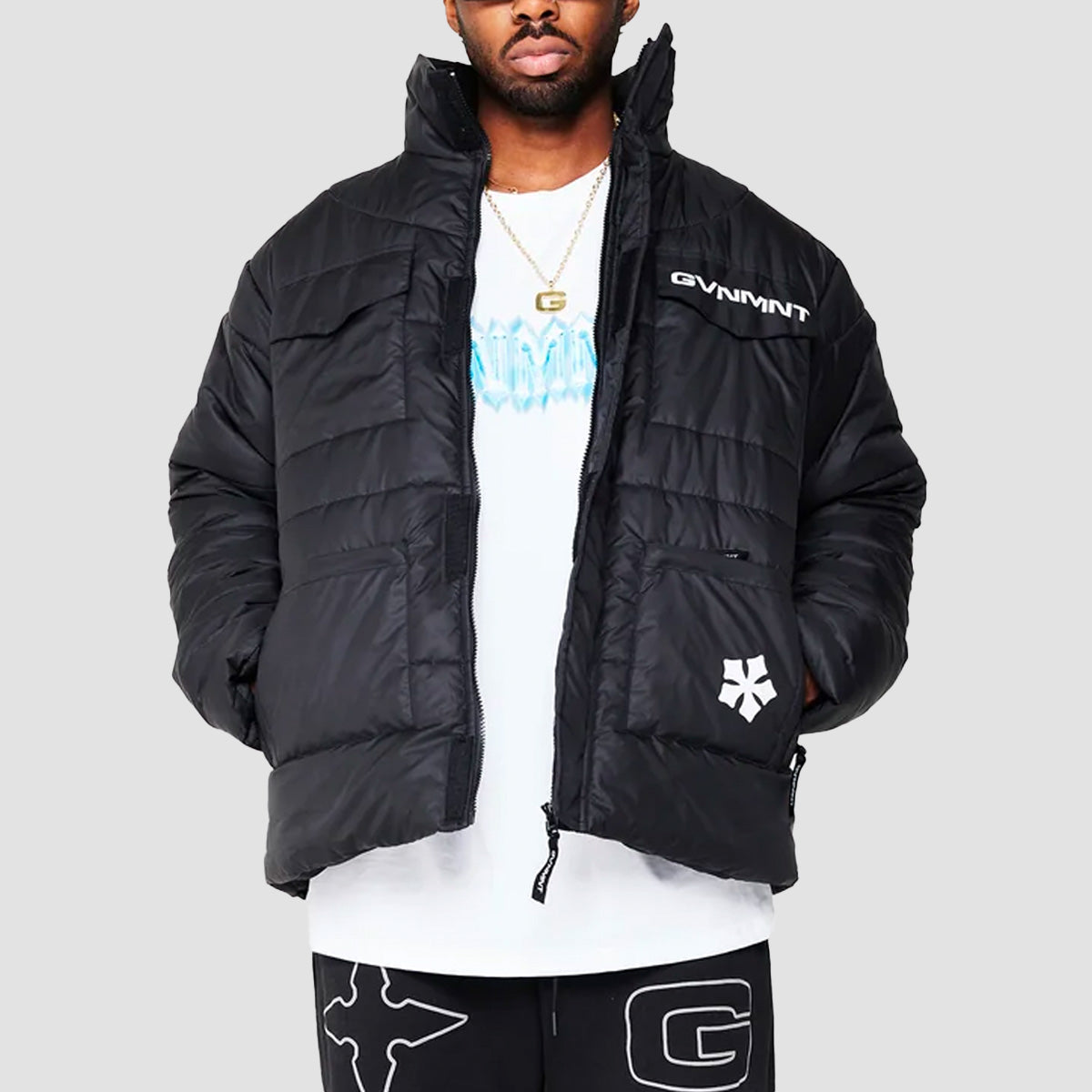 GVNMNT Armored 2 in 1 Puffer Jacket Black