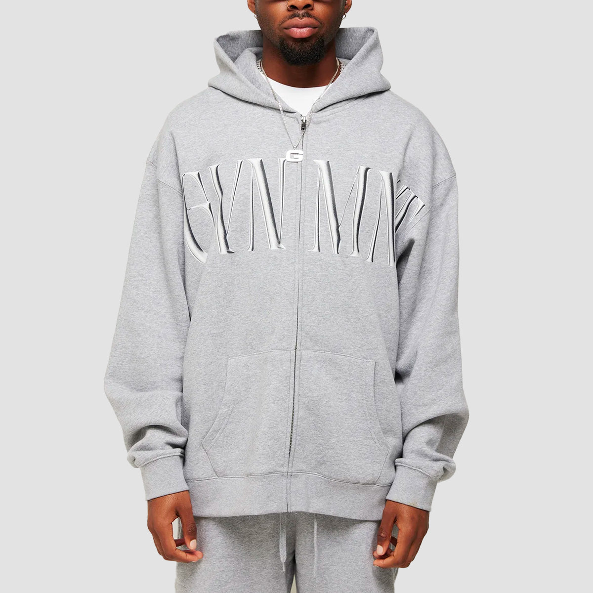 GVNMNT Imperial Zipped Hoodie Grey