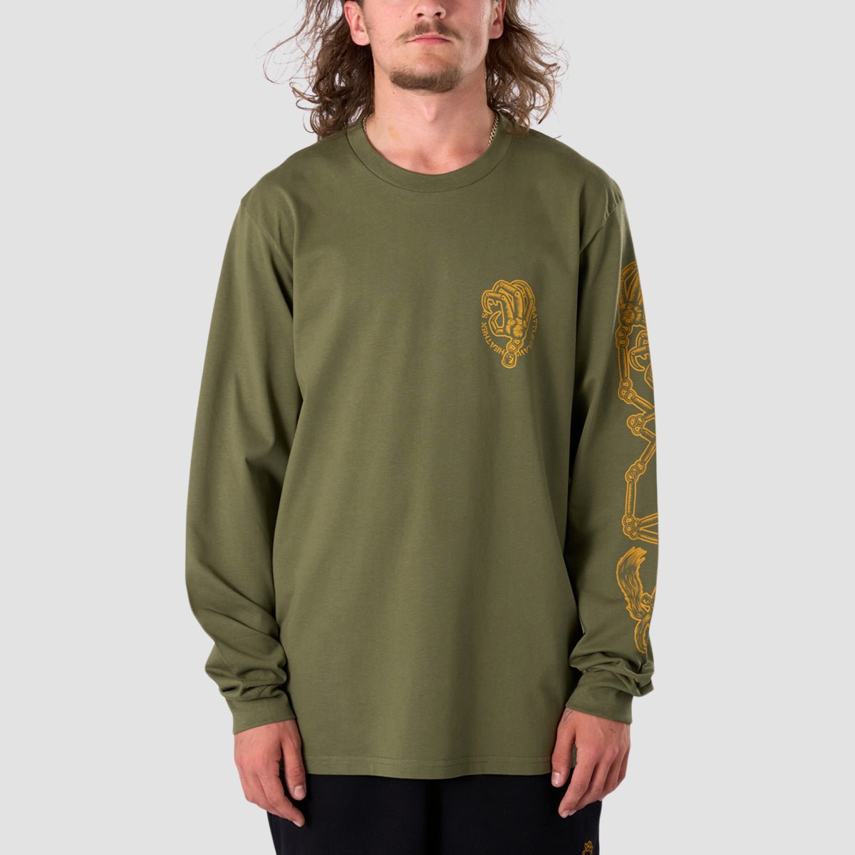 Heathen Battle Claw Longsleeve T-Shirt Army