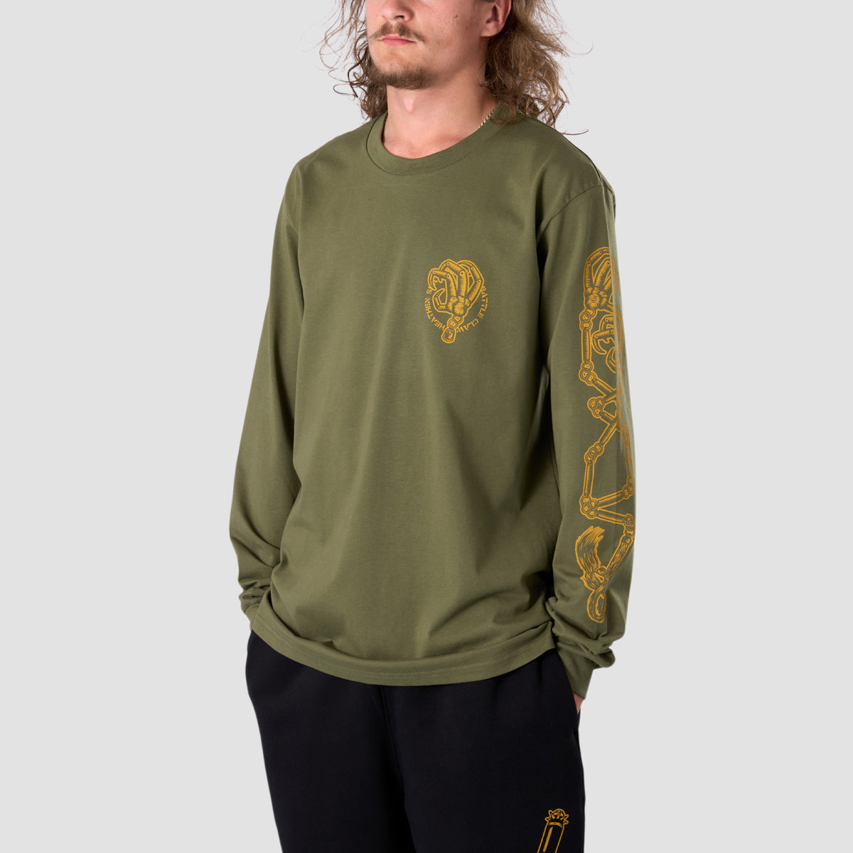 Heathen Battle Claw Longsleeve T-Shirt Army