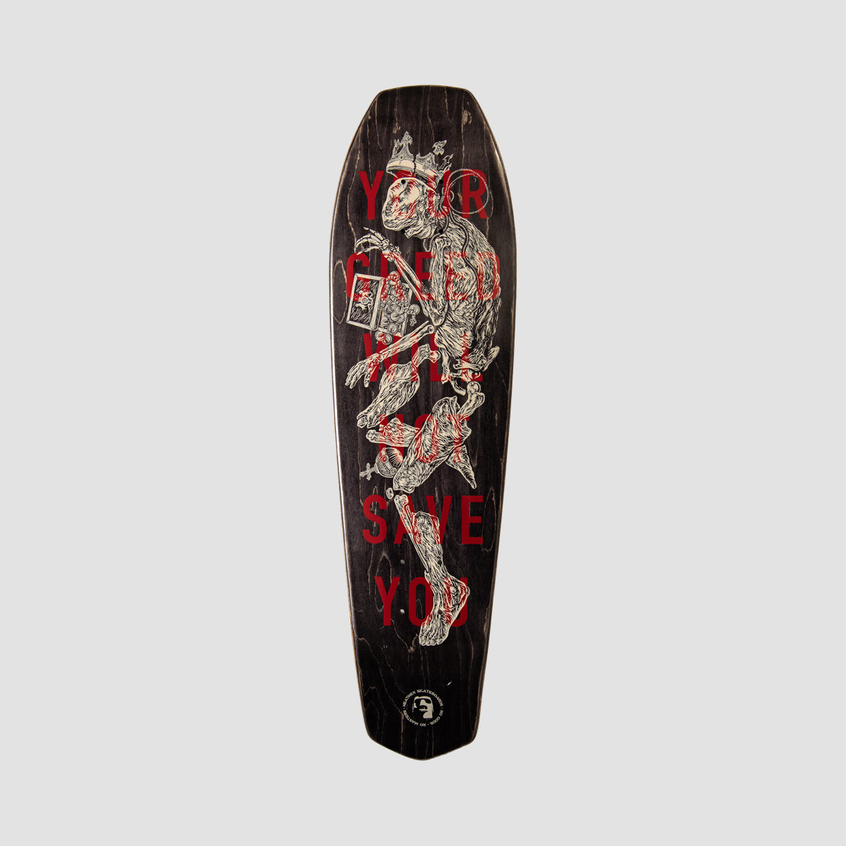 Heathen Bog King on Coffin Skateboard Deck - 7.9"