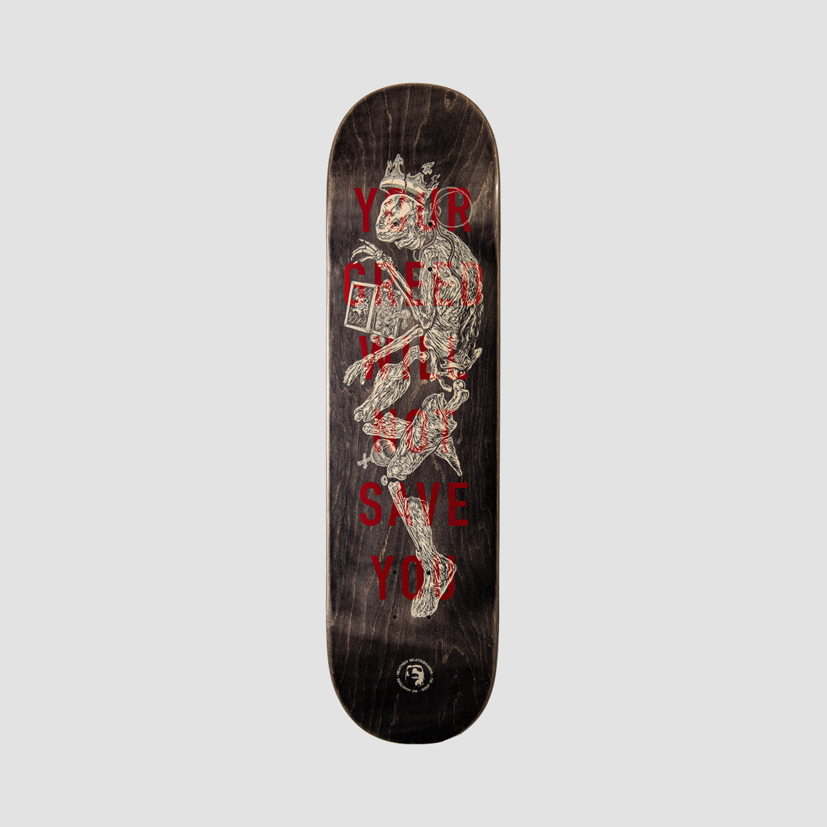 Heathen Bog King on Squarehead Skateboard Deck - 8.25"