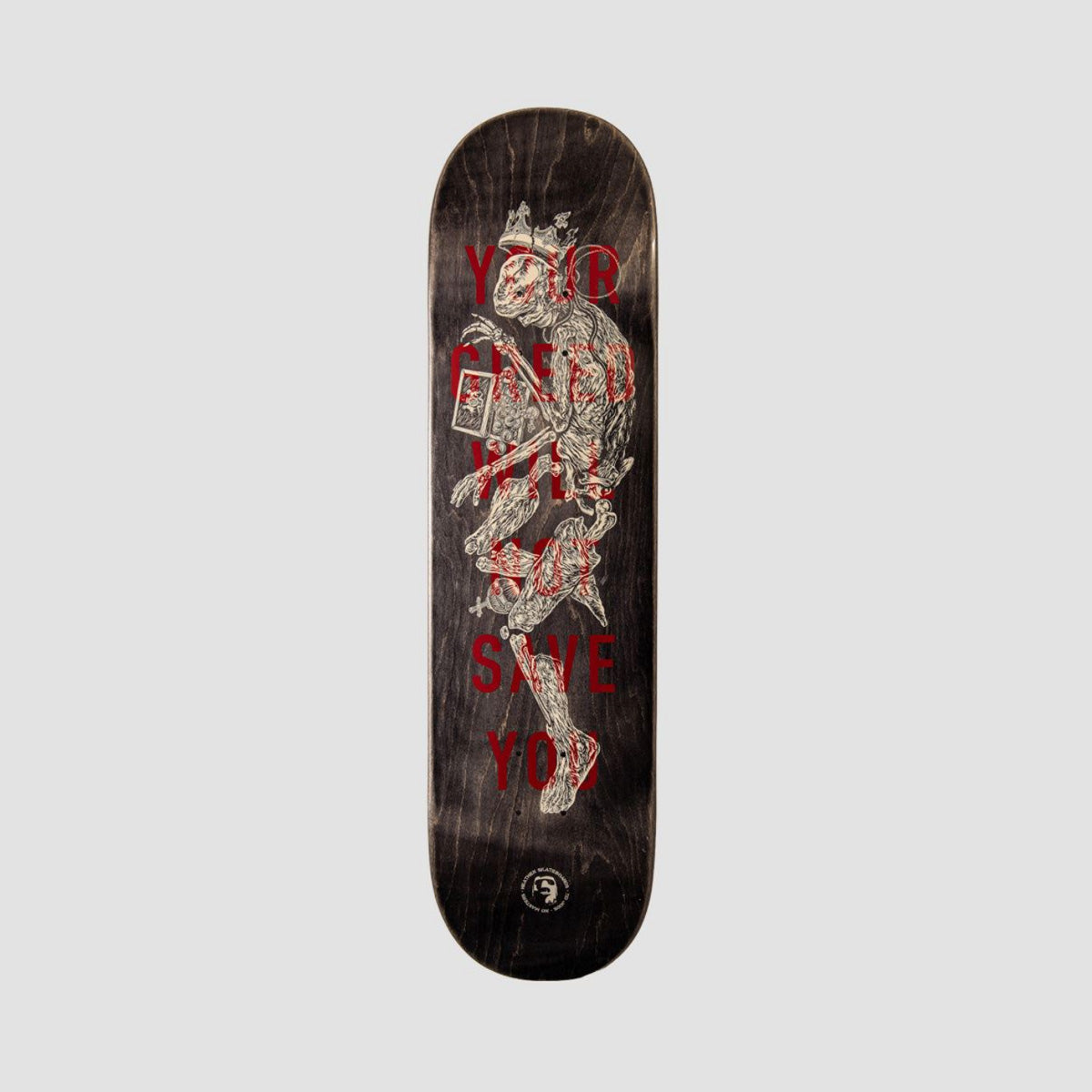 Heathen Bog King on Squarehead Skateboard Deck - 8.625"