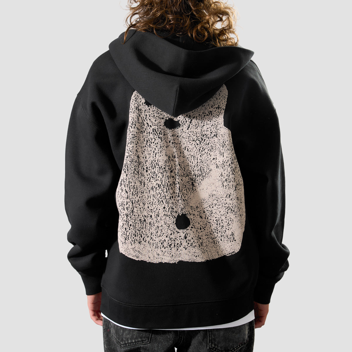 Heathen Buddo Relax Fit Zip Hoodie Black