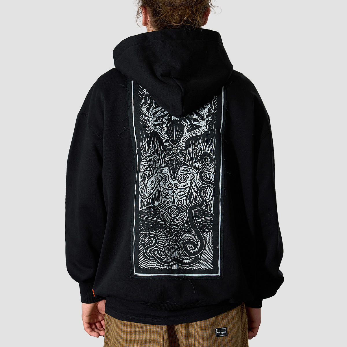 Heathen Ceronnous Patch Super Heavy Pullover Hoodie Black