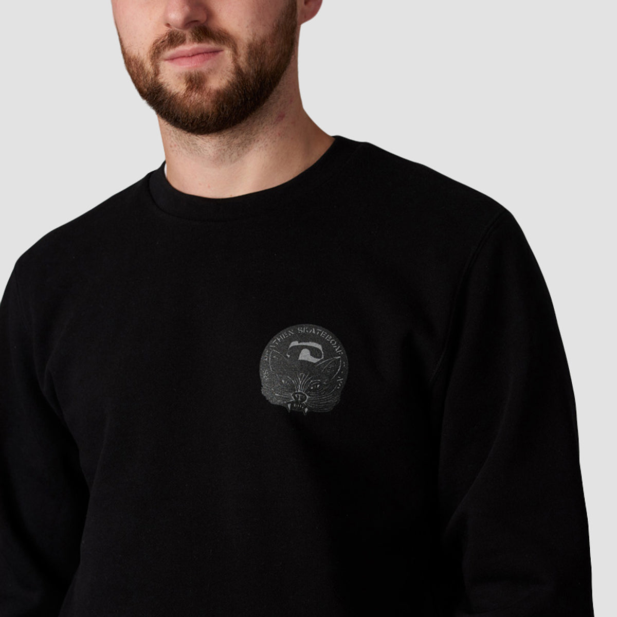 Heathen Crow Killer Crew Sweat Black