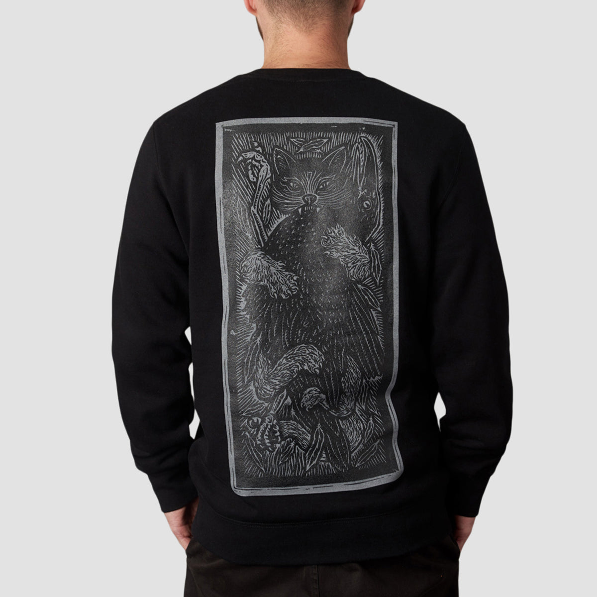 Heathen Crow Killer Crew Sweat Black