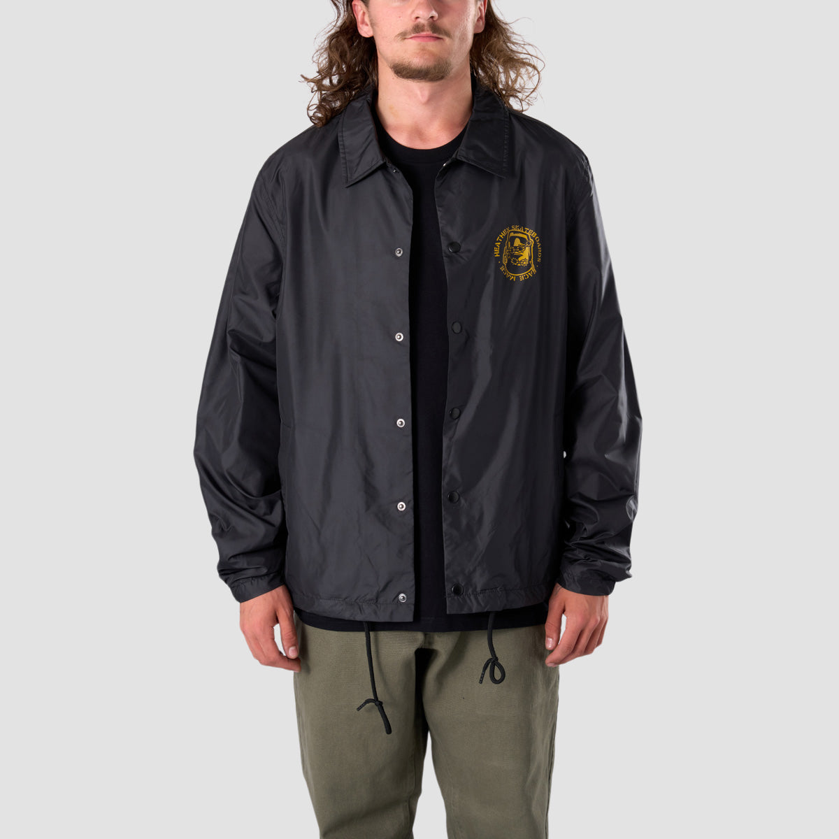 Heathen Mace Face Coach Jacket Black