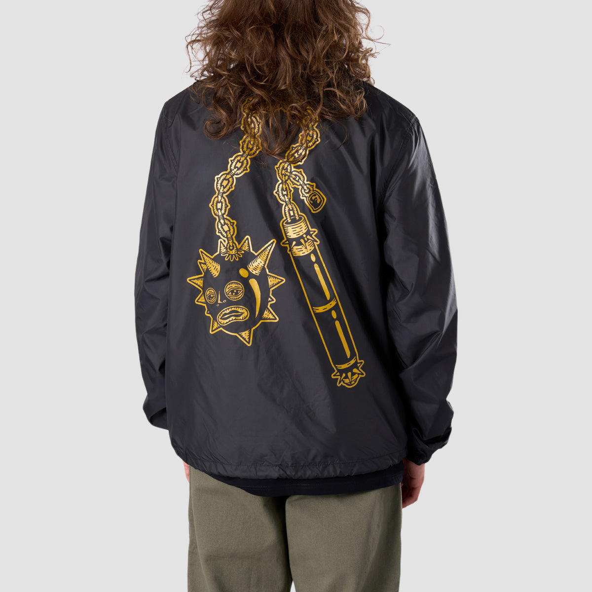 Heathen Mace Face Coach Jacket Black
