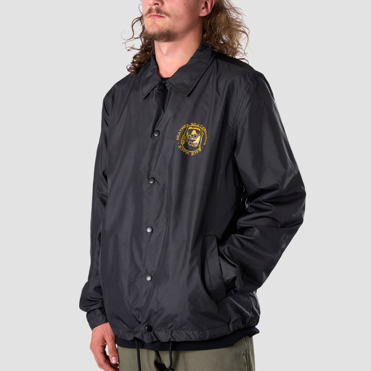 Heathen Mace Face Coach Jacket Black