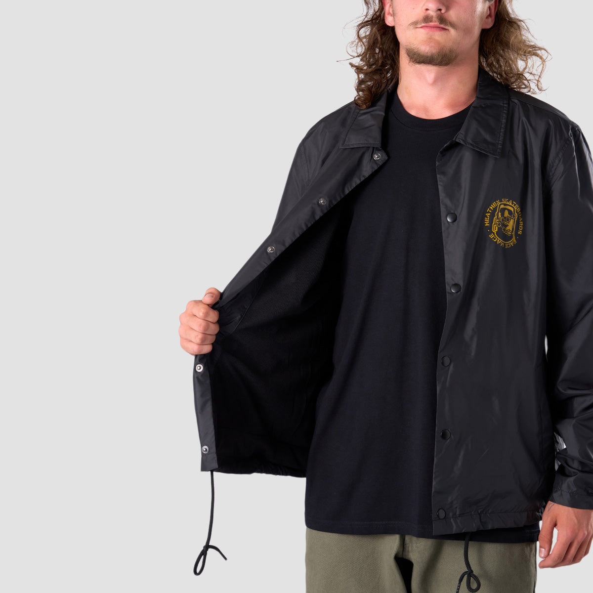 Heathen Mace Face Coach Jacket Black