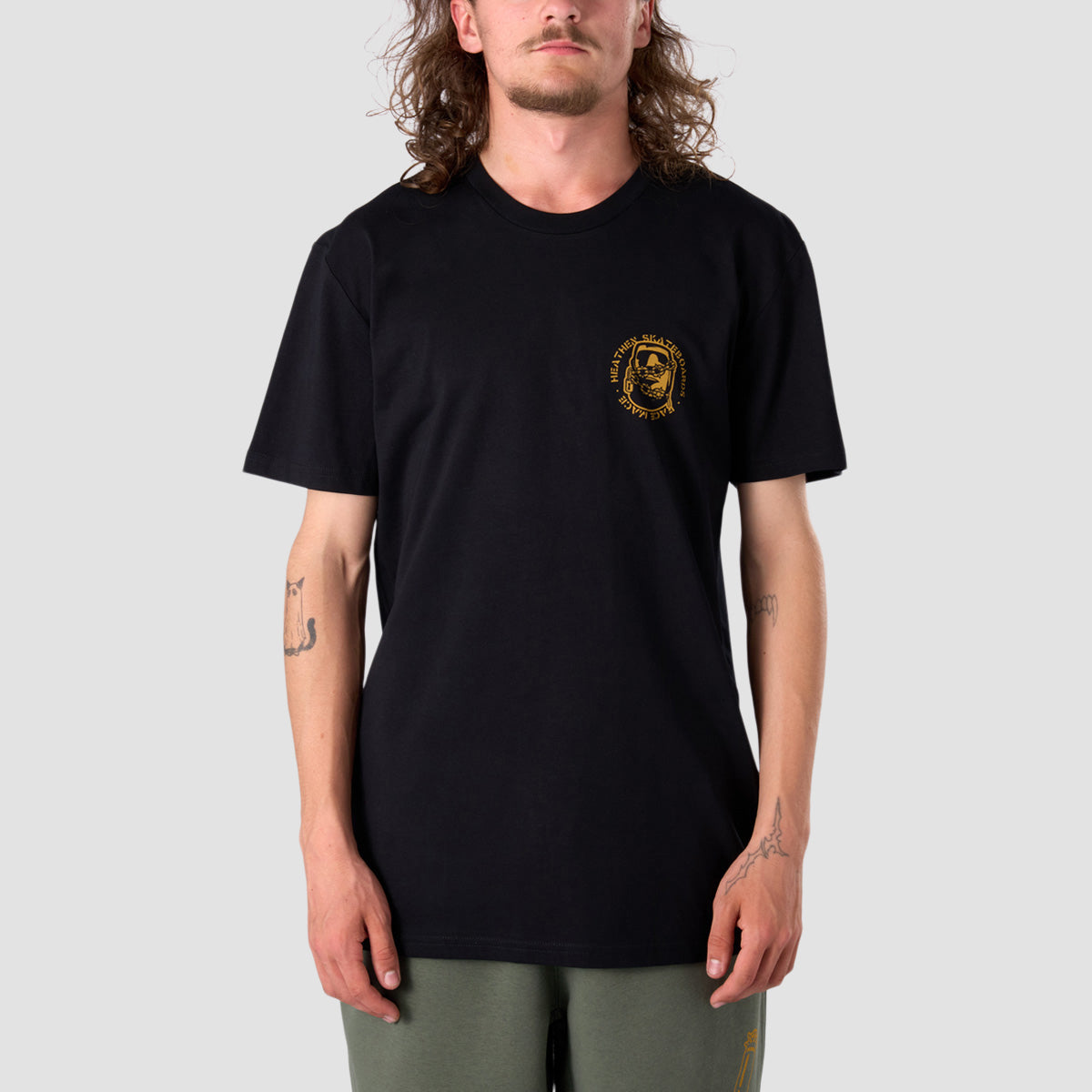 Heathen Mace Face T-Shirt Black