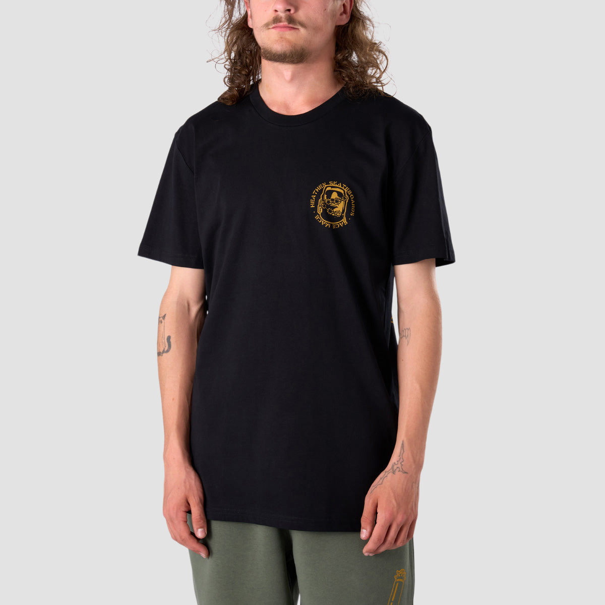 Heathen Mace Face T-Shirt Black