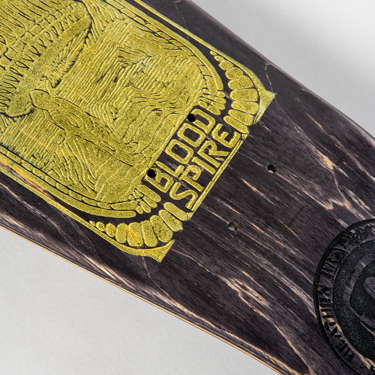 Heathen Skipp Blood Spire On Coffin Limited Edition Lino Cut Print Skateboard Deck - 7.9"