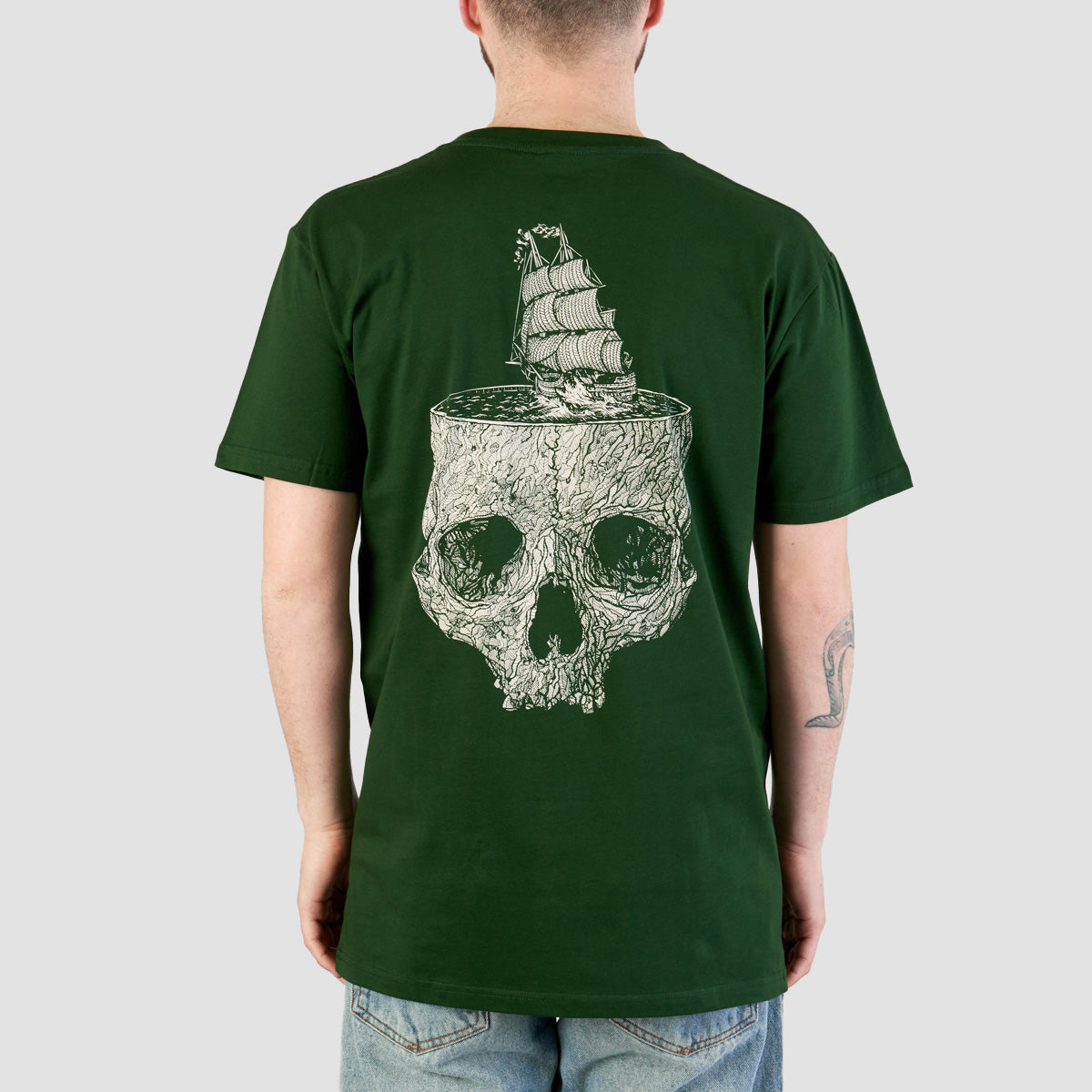 Heathen Stormy Seas T-Shirt Forest Green