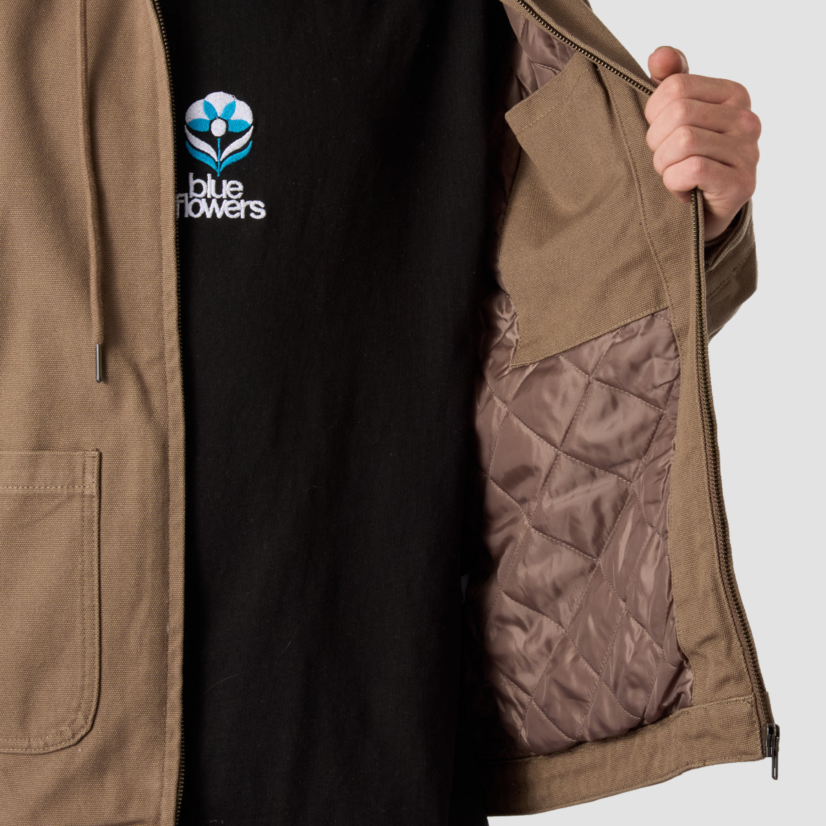 Heathen VG+ Discord Heavy Canvas Hooded Bomber Jacket Nut