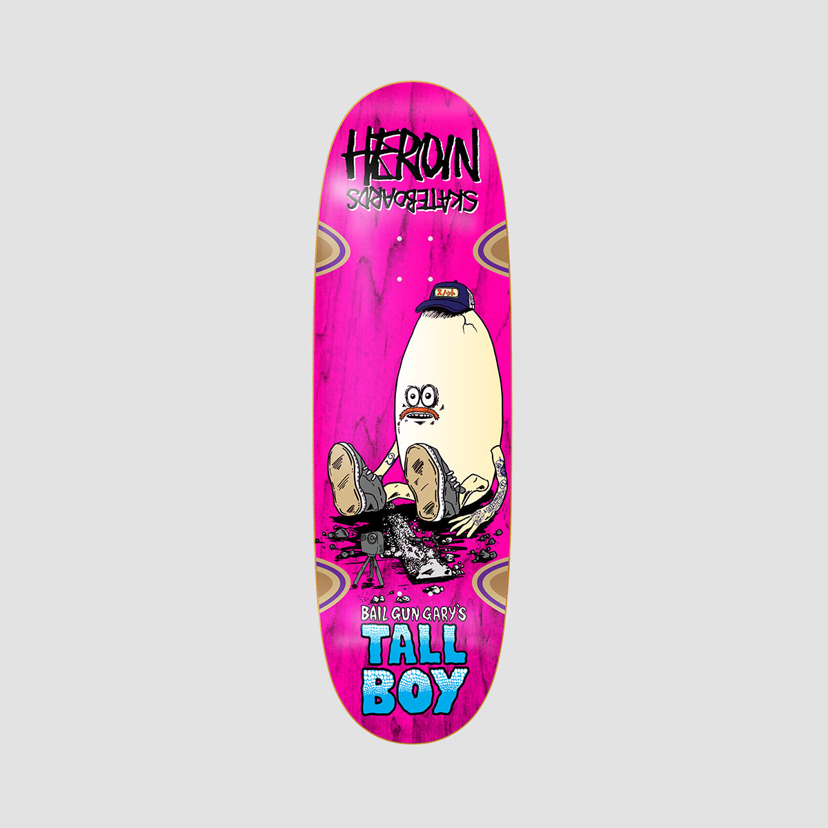 Heroin Bail Gun Gary’s Tall Boy Skateboard Deck - 10.25"