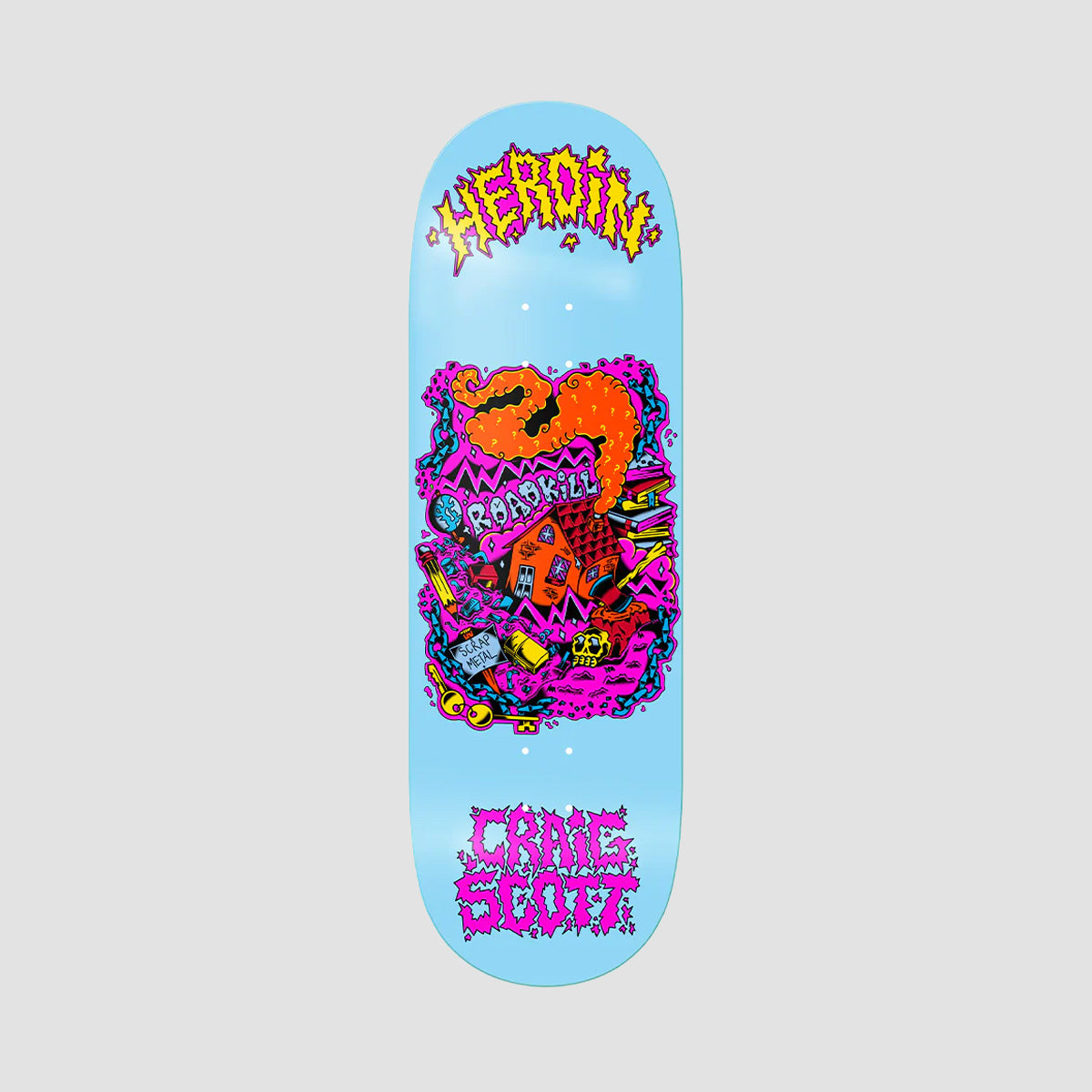Heroin Craig Questions Scrap Metal Skateboard Deck - 10"