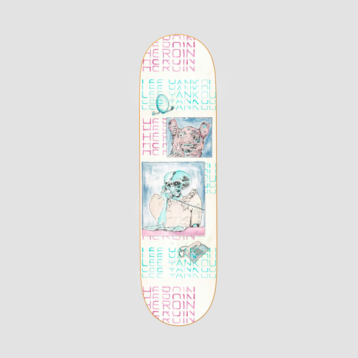 Heroin Die Tonight Lee Yankou Razor Edge Skateboard Deck - 8.25"