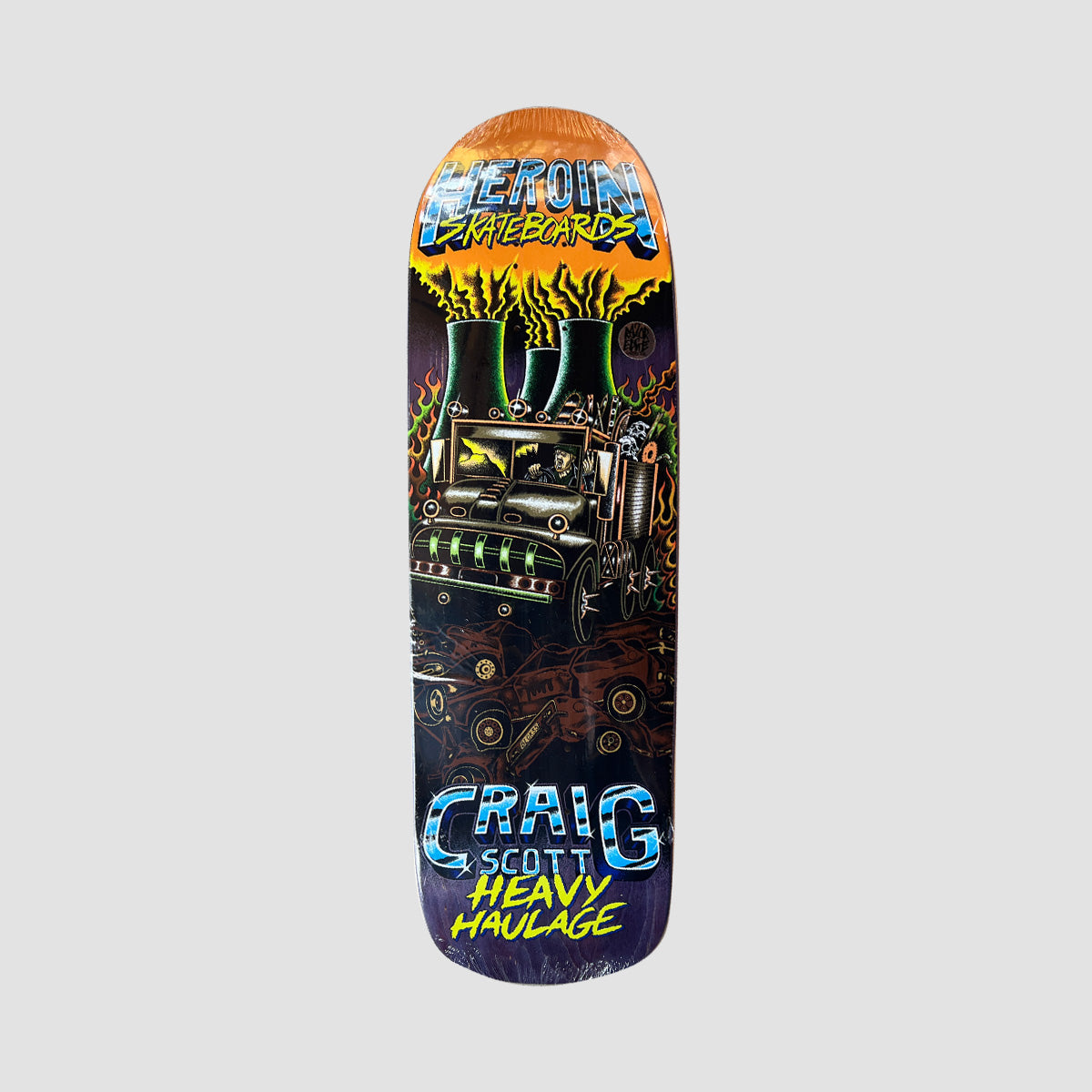 Heroin Graig Questions Heavy Haulage Razor Edge Skateboard Deck Various Stains - 9.5 Inches