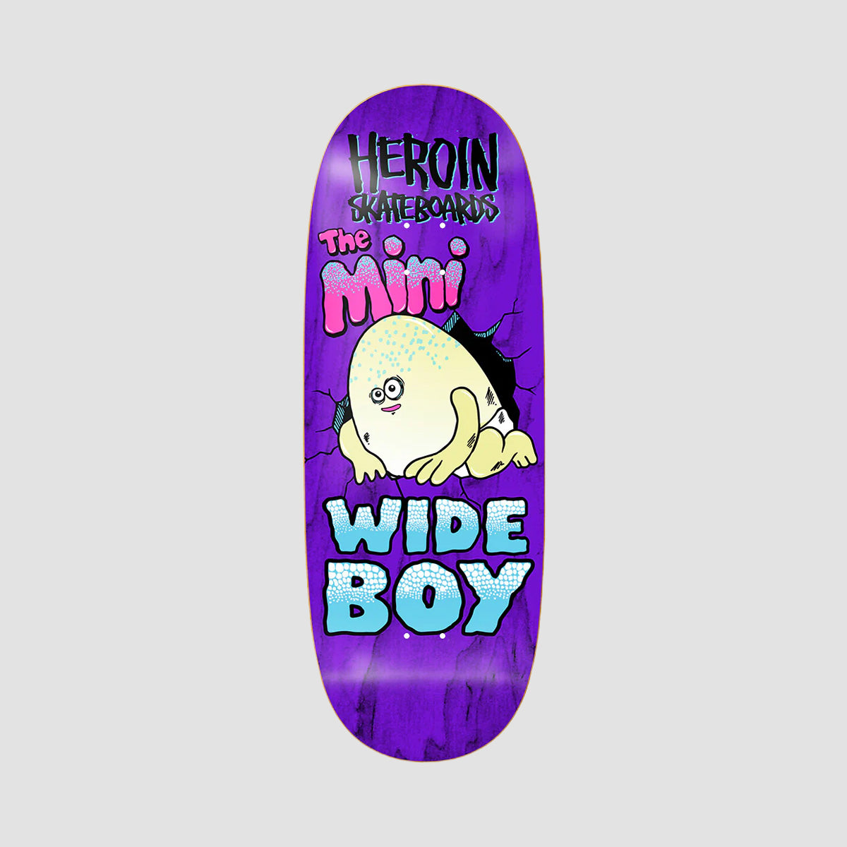 Heroin Mini Wide Boy Skateboard Deck Various Stains - 10.5"