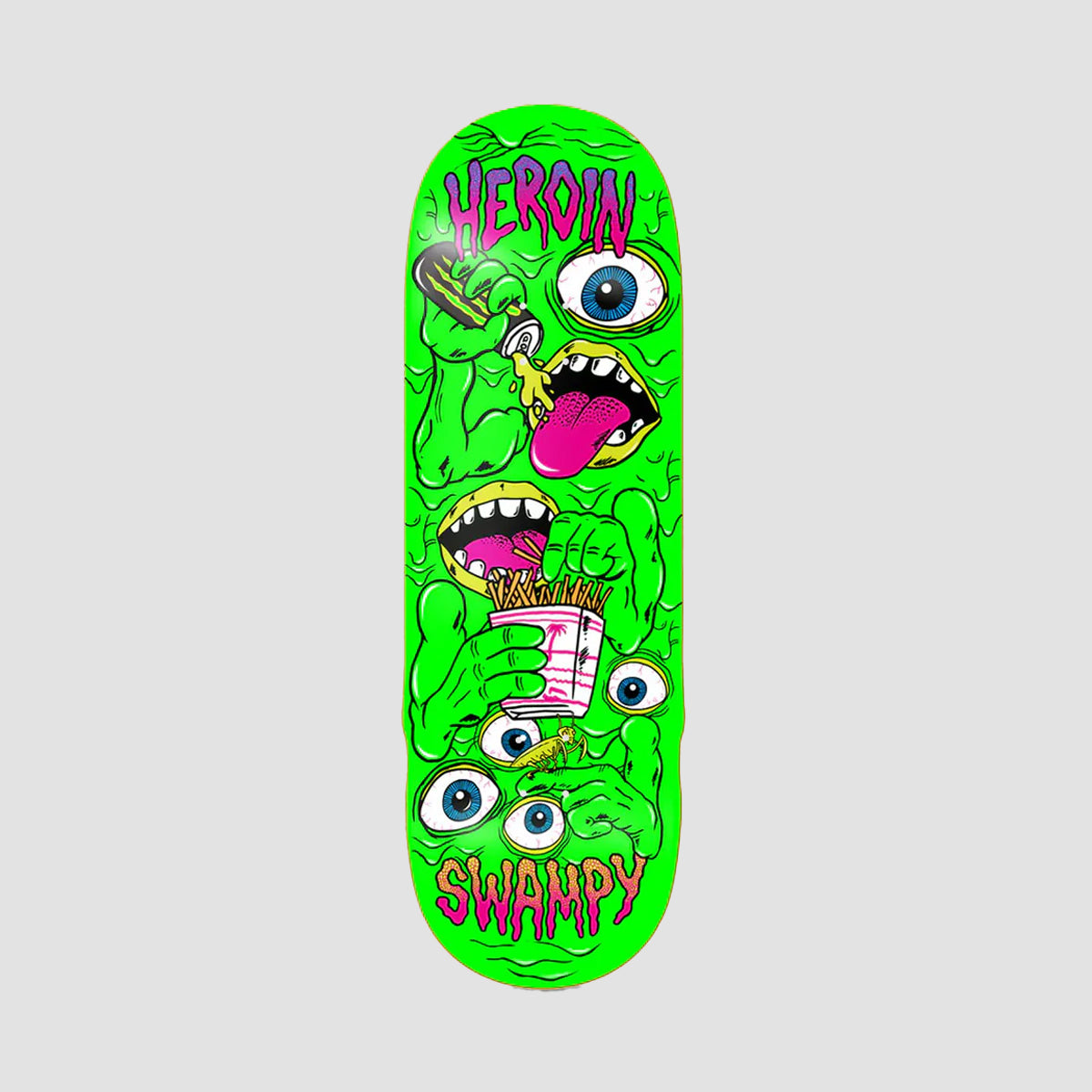 Heroin Mutate or Die Swampy Skateboard Deck - 10.25"