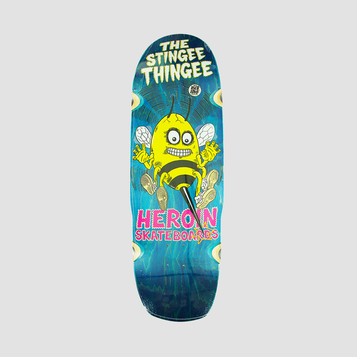 Heroin Stingee Thingee Razor Edge Skateboard Deck Various Stains - 9.8"