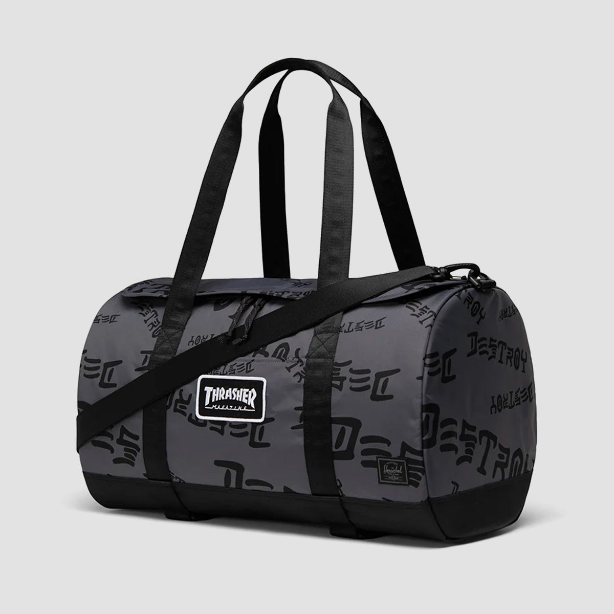 Herschel X Thrasher Heritage 40L Skate Duffle Bag Asphalt/Black Destroy