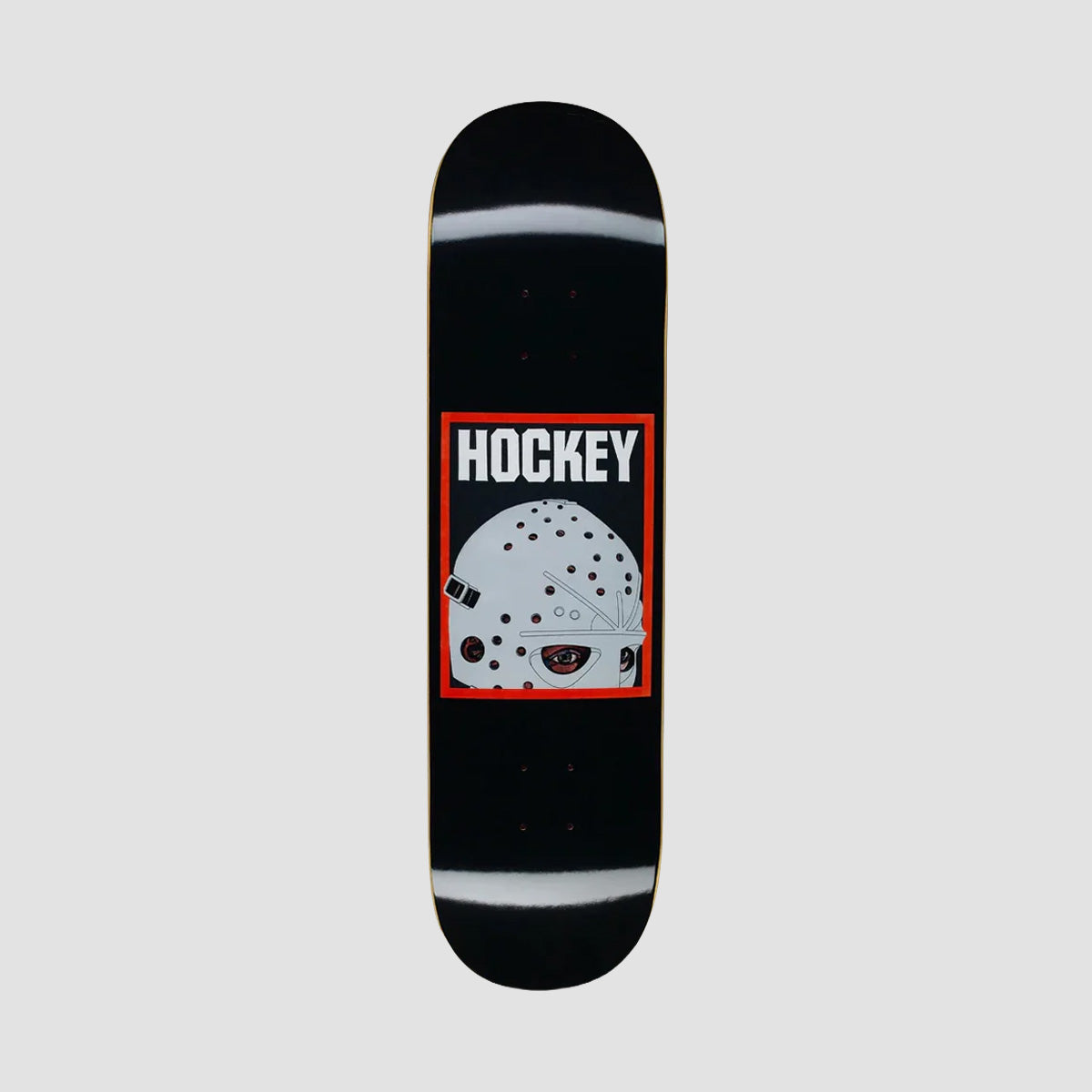 Hockey Half Mask Skateboard Deck Black - 8"